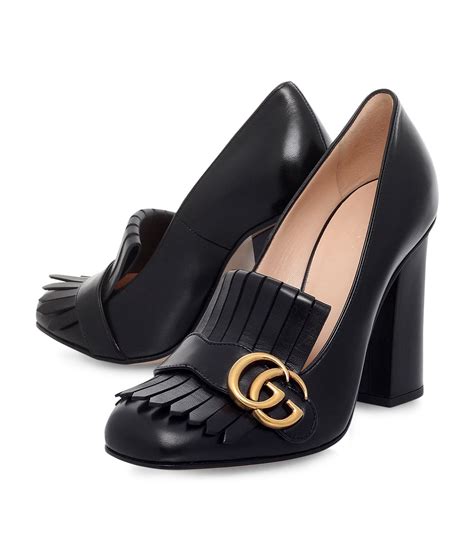 platform gucci heels|gucci marmont fringe heels.